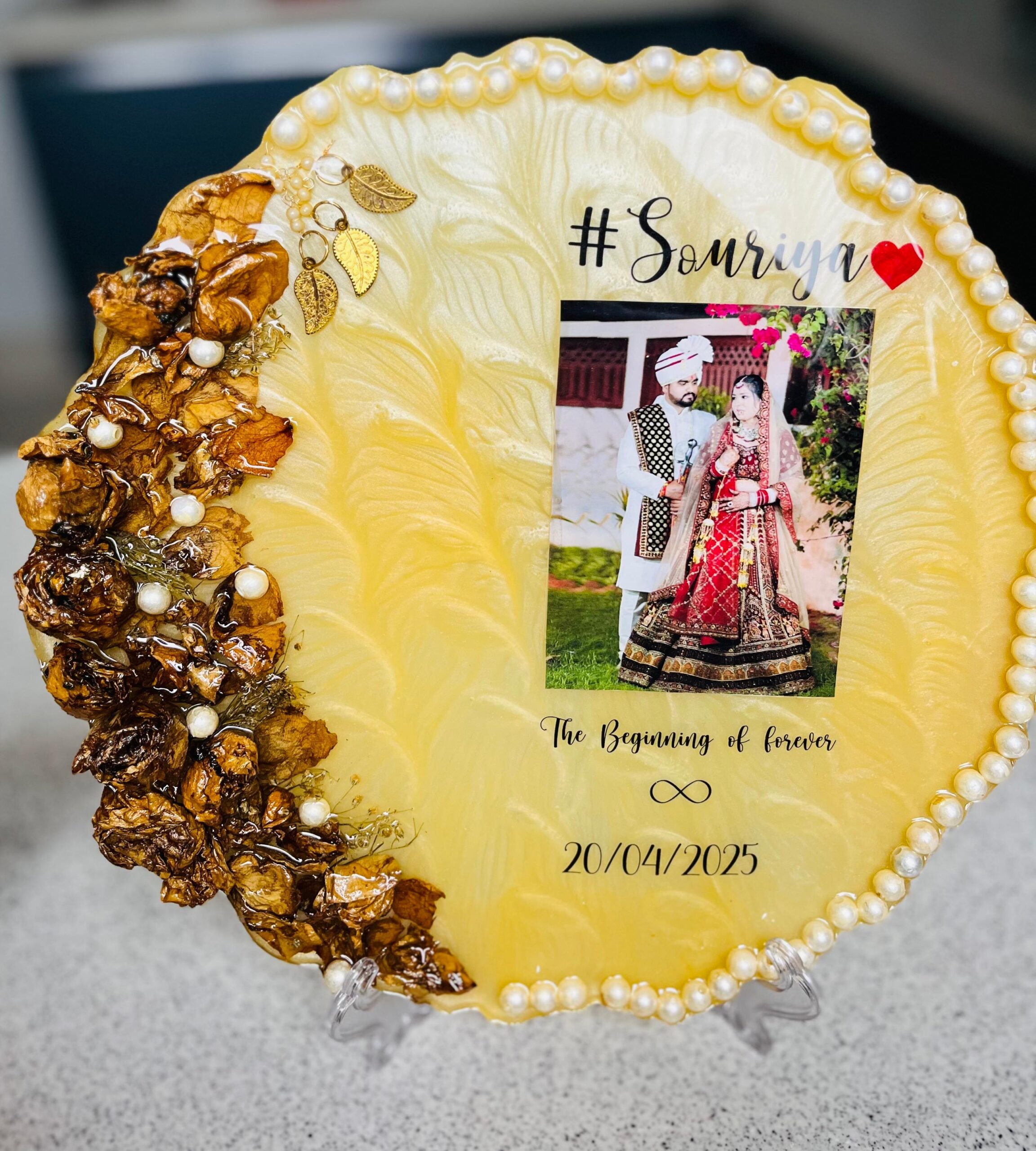 Resin art frame anniversary gift